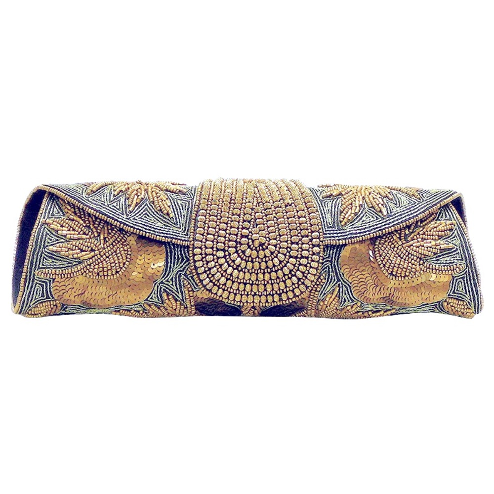 David Jeffrey hand beaded tube clutch BNWT